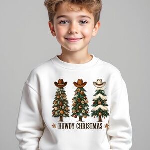 Christmas Tree T-shirt  Boy or Girl 2 3 4 5 6 7 8 10 S-XL Western Tees Howdy